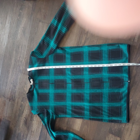 Vintage Alia Plaid Jacket Blazer Green Black Padded Shoulders Made in Canada - Picture 9 of 10